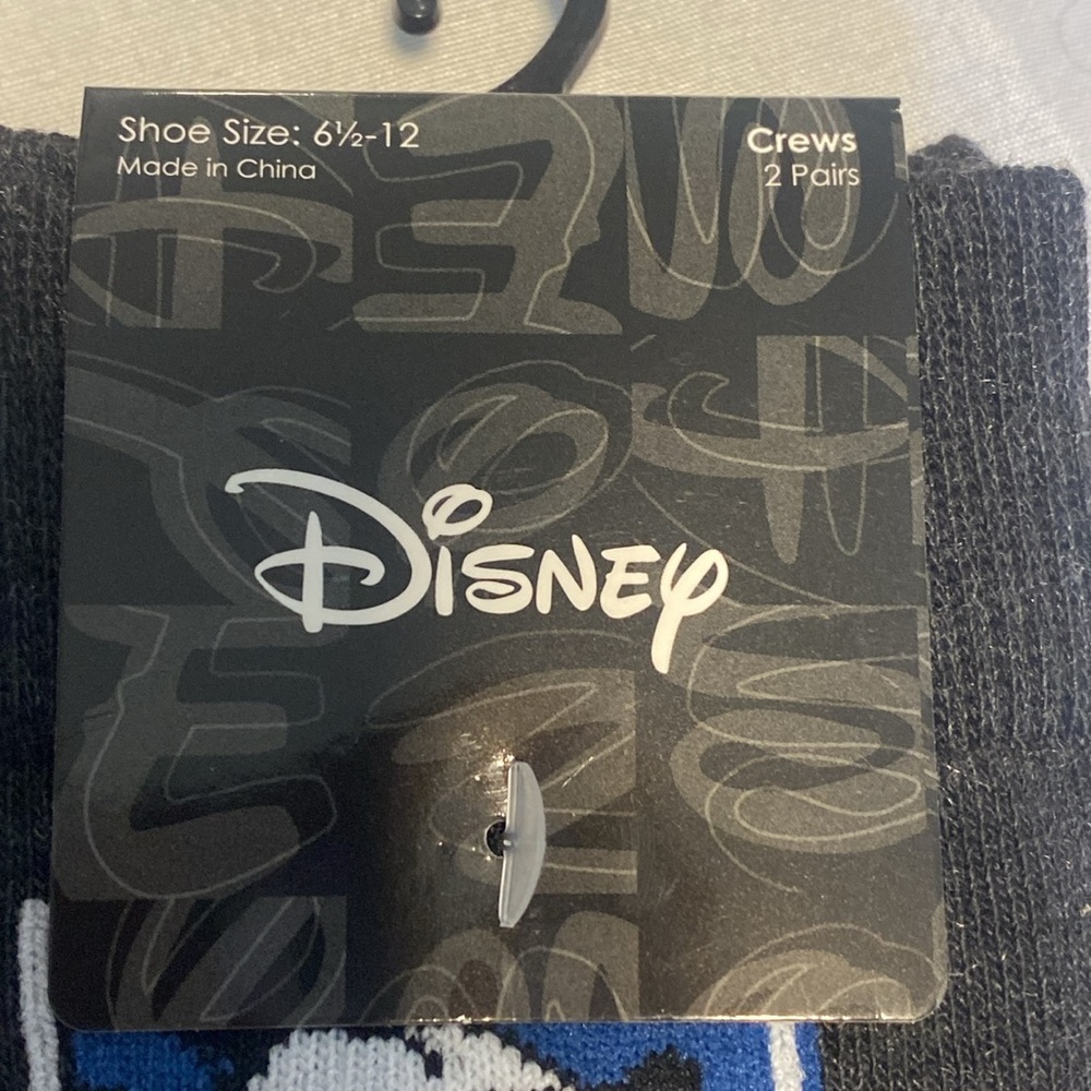 ❤️3/$12❤️ Disney Mickey Mouse Crew socks. 2 pack. Shoe size 6.5-12​ - Picture 3 of 3